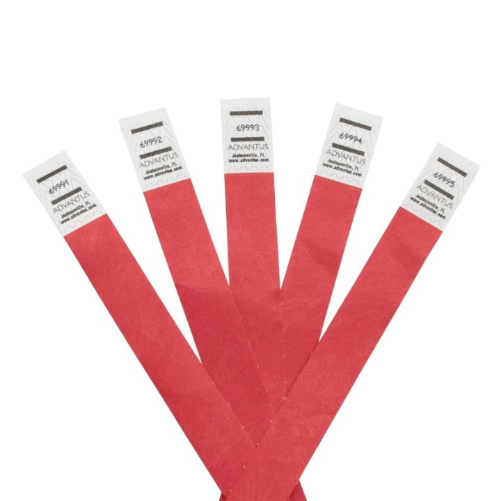 Advantus® Tyvek® Wristbands, Red, Pack of 500