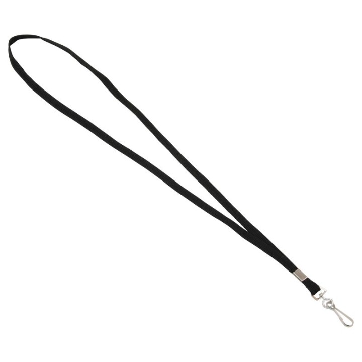 Advantus® Deluxe Lanyard with J-Hook, Black, Box of 100