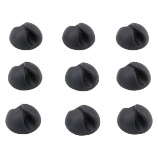 Bluelounge® Cabledrop Minis Cord Management, Black, Pack of 9