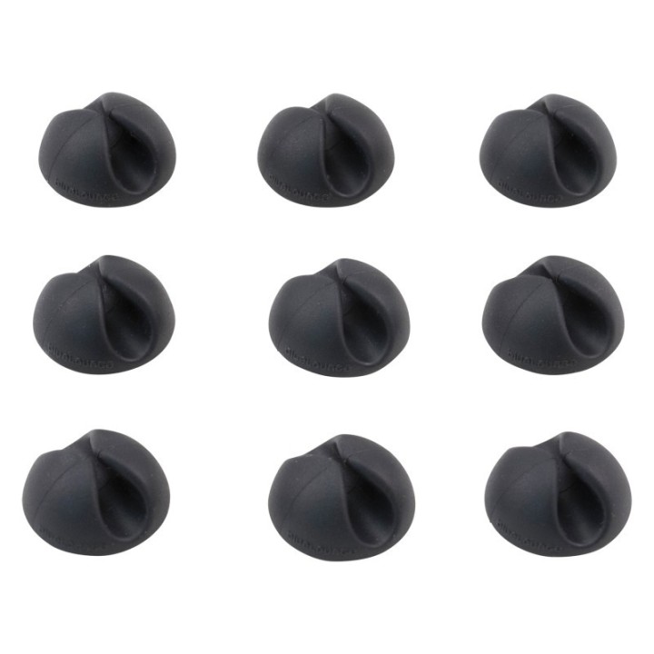 Bluelounge® Cabledrop Minis Cord Management, Black, Pack of 9