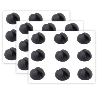 Bluelounge® Cabledrop Minis Cord Management, Black, 9 Per Pack, 3 Packs
