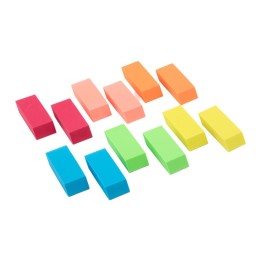 Charles Leonard Large Synthetic Wedge Erasers, Assorted Colors, 36 Count