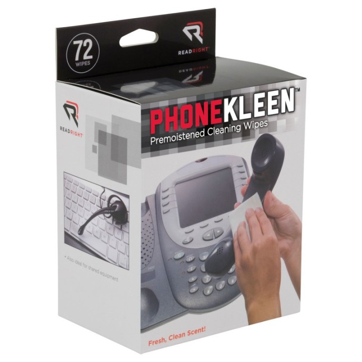 Read Right® PhoneKleen Wipes, Box of 72