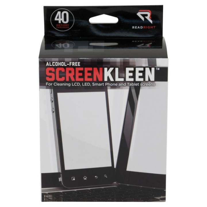 Read Right® Screen Kleen Cleaning Wipes, Pack of 40