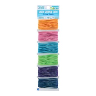 Clubhouse Crafts® Thick Sparkle Elastic Cord, 6 Colors, 18 Yards