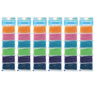 Clubhouse Crafts® Thick Sparkle Elastic Cord, 6 Colors, 18 Yards Per Pack, 6 Packs