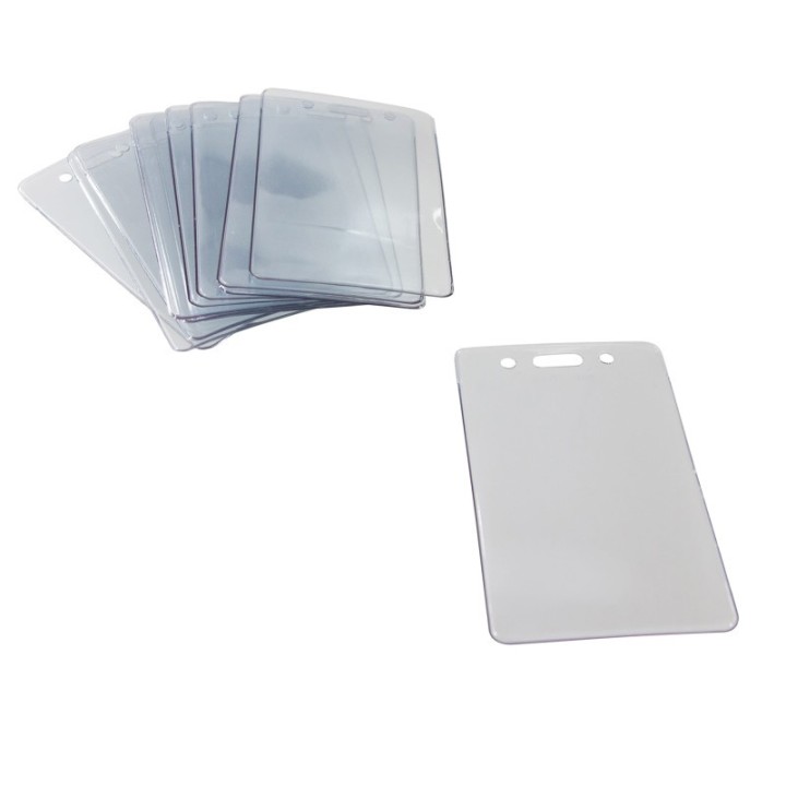 SICURIX Proximity Badge Holders, Vertical, Clear, Pack of 50