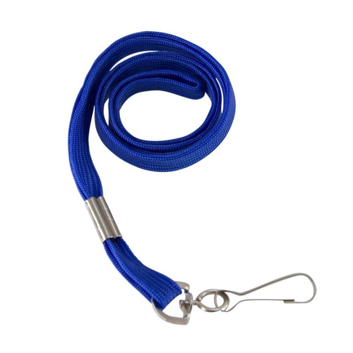 SICURIX Flat Lanyard with J Hook, Blue, Pack of 100