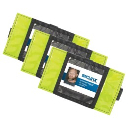 SICURIX Reflective Safety Armband Badge Holder, Horizontal, Pack of 3
