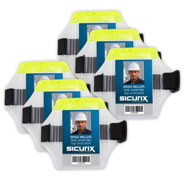 SICURIX Reflective Armband Badge Holder, Pack of 6