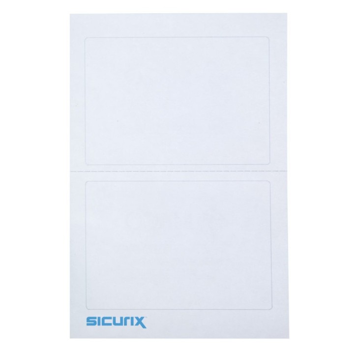 SICURIX Plain Adhesive Badges, White, Pack of 100