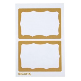 SICURIX Adhesive Badges, Gold Border, Pack of 100