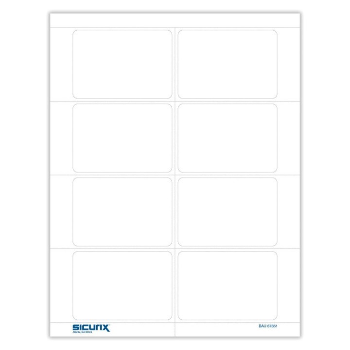 SICURIX Plain Adhesive Badges, White, Pack of 200
