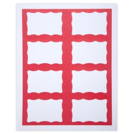 SICURIX Adhesive Badges, Red Border, Pack of 200