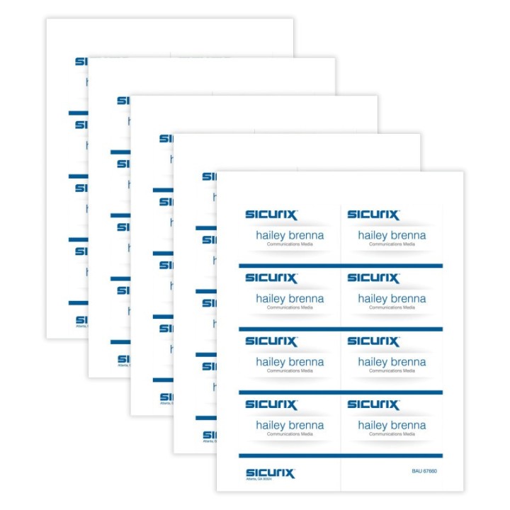 SICURIX Printable Badge Inserts, 3-1/2" x 2-1/4", 56 Per Pack, 5 Packs