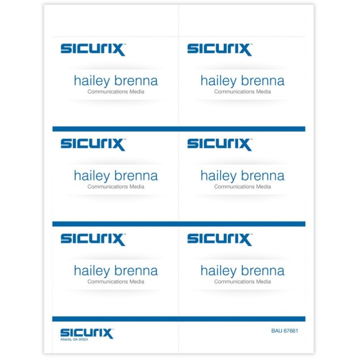 SICURIX Printable Badge Inserts, 4" x 3", Pack of 60