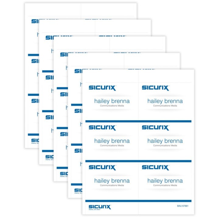 SICURIX Printable Badge Inserts, 4" x 3", 60 Per Pack, 5 Packs