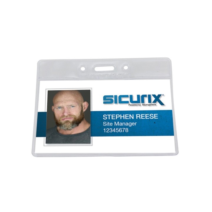 SICURIX Standard Vinyl Badge Holder, Horizontal, Pack of 50
