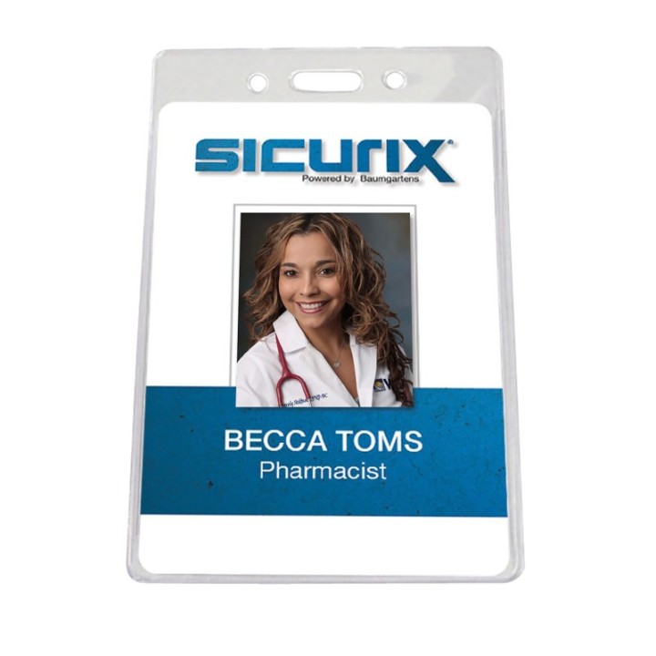 SICURIX ID Badge Holder, Government/Military, Vertical, Pack of 50