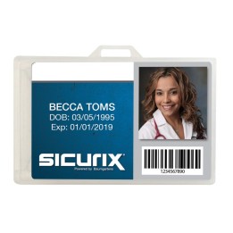 SICURIX Badge Dispensers, Horizontal, Translucent, Pack of 25