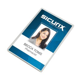 SICURIX Badge Dispensers, Vertical, Translucent, Pack of 25