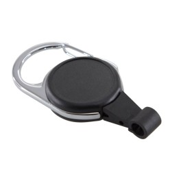 SICURIX No-Twist Carabiner ID Card Reel with Slot Hook, Black
