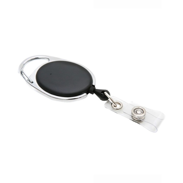 SICURIX Quick Clip Oval ID Badge Reel, Black