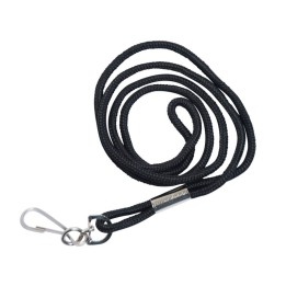 SICURIX Standard Lanyard, Rope Style, J Hook, Black, Pack of 12