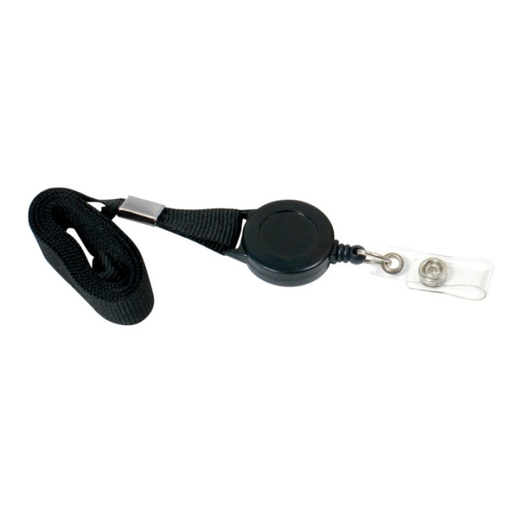 SICURIX Lanyard, Rope Style, 2 J Hooks, Black, Pack of 12