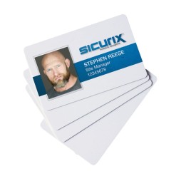 SICURIX CR 80 Blank ID Cards, 30 mil, White, Pack of 100
