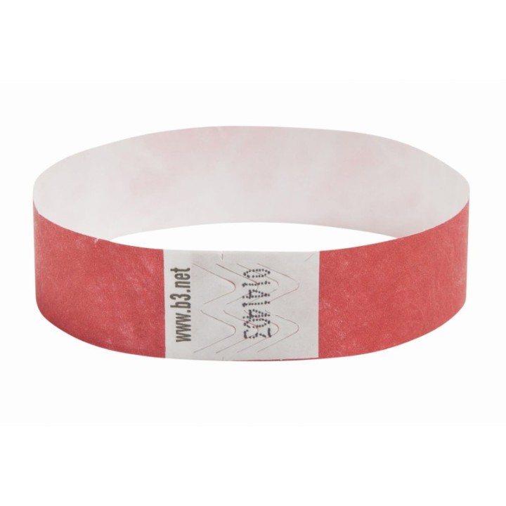 SICURIX Sequentially Numbered Security Wristbands, 3/4", Red, Pack of 100