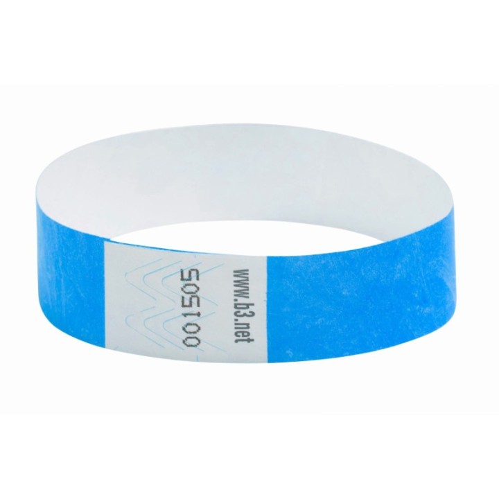 SICURIX Sequentially Numbered Security Wristbands, 3/4", Blue, Pack of 100
