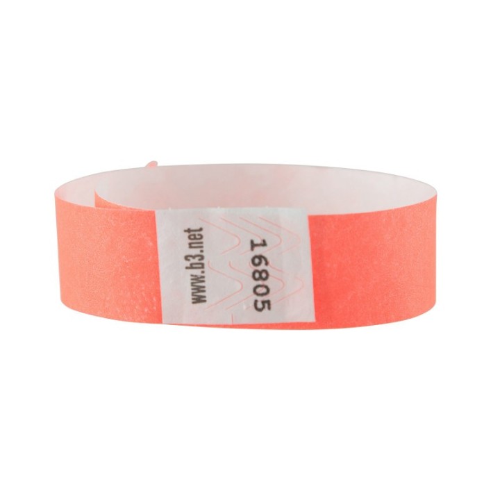 SICURIX Sequentially Numbered Security Wristbands, 3/4", Orange, Pack of 100