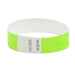 SICURIX Sequentially Numbered Security Wristbands, 3/4", Green, Pack of 100