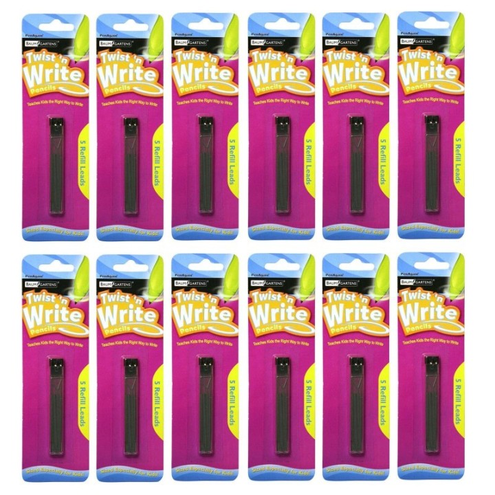PenAgain Twist 'n Write™ Pencil Lead Refills, 5 Per Pack, 12 Packs