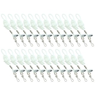 SICURIX Standard Lanyard Hook Rope Style, White, Pack of 24