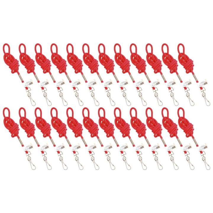 SICURIX Standard Lanyard Hook Rope Style, Red, Pack of 24