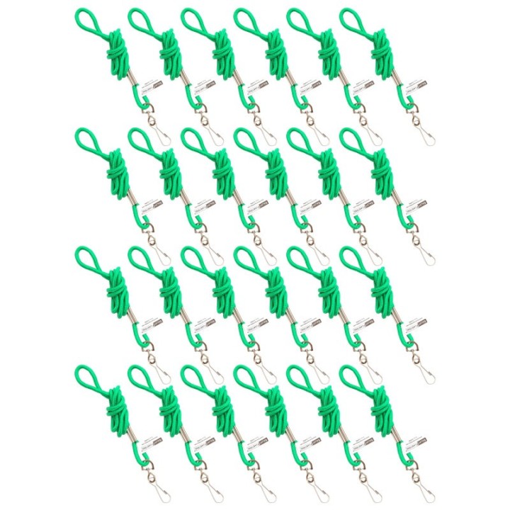 SICURIX Standard Lanyard Hook Rope Style, Green, Pack of 24