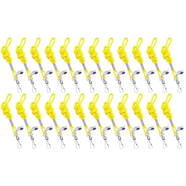 SICURIX Standard Lanyard Hook Rope Style, Yellow, Pack of 24