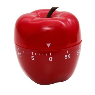 Baumgartens Apple-Shaped Timer, 0-60 Minutes, Red