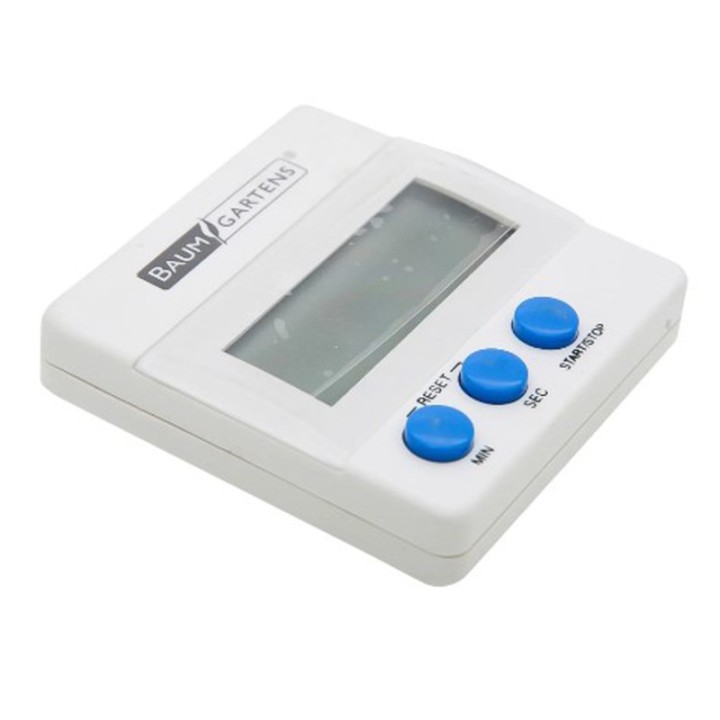 Baumgartens Digital Timer, 0-60 Minutes, White