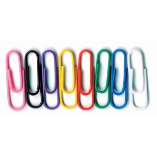 Baumgartens Vinyl-Coated Paper Clips, No. 1 Standard Size, Pack of 100
