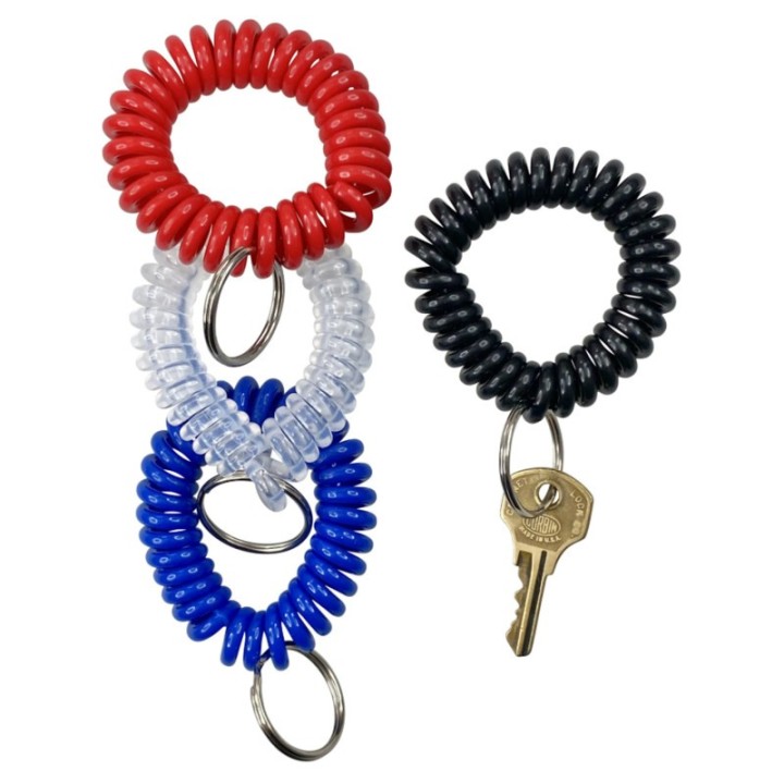 Baumgartens Wrist Coil Key Chain, Assorted Colors, 1 Count