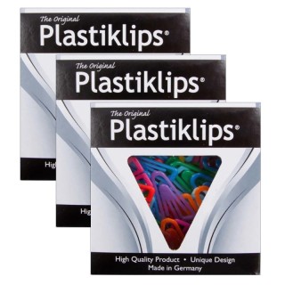Plastiklips Paper Clips, Assorted Sizes, Assorted Colors, 315 Per Pack, 3 Packs