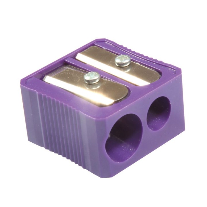 Baumgartens Dual Hole Plastic Pencil Sharpener, Assorted Colors