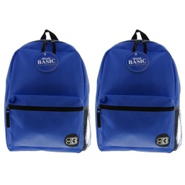 BAZIC Products® Basic Backpack, 16", Blue, Pack of 2