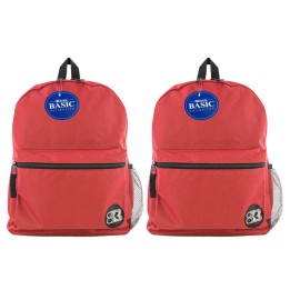 BAZIC Products® Basic Backpack, 16", Red, Pack of 2