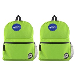 BAZIC Products® Basic Backpack, 16", Lime Green, Pack of 2