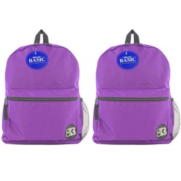 BAZIC Products® Basic Backpack 16" Purple, Pack of 2