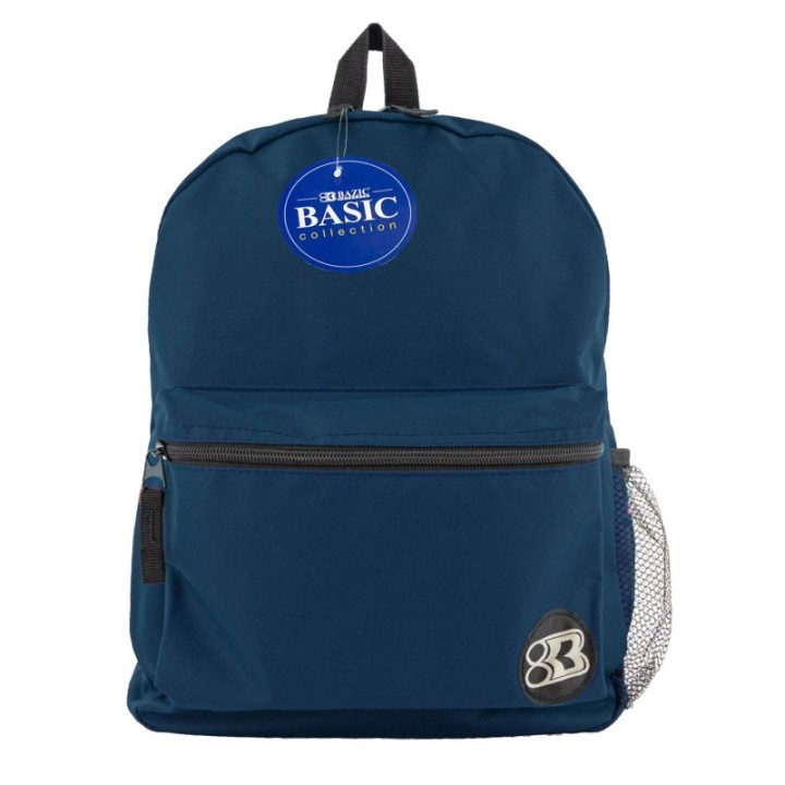 BAZIC Products® 16" Basic Backpack, Navy Blue